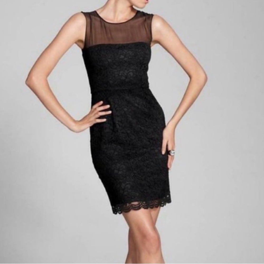 Diane Von Furstenberg Nisha Cocktail Sheer and Lace Mini Dress. Size 10